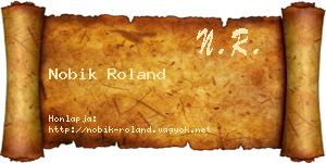 Nobik Roland névjegykártya